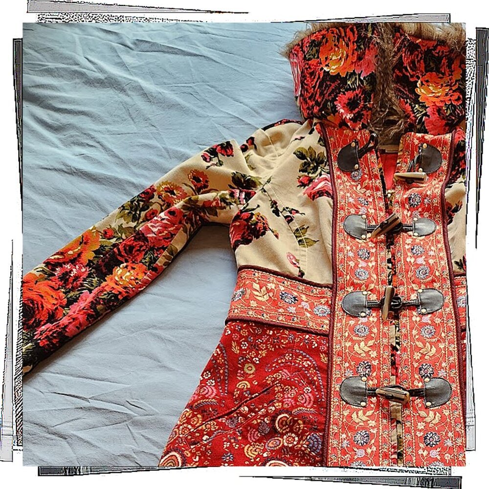 Vintage 2010  Rare Karelia Velvet Embroidered Red Coat / Jacket (4) by Elevenses - Picture 12 of 16